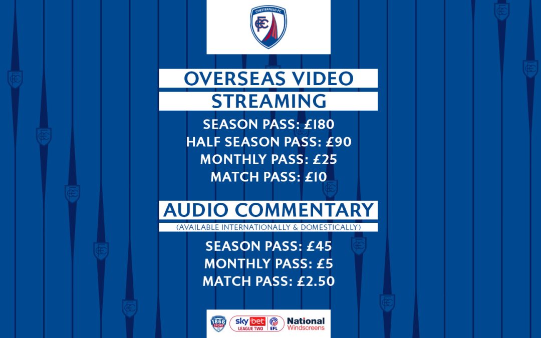 Overseas video streaming/audio commentary packages available